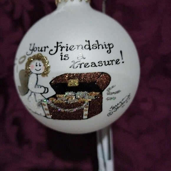 Heart Gifts Teresa Thibault Hand Painted SIGNED Your Friendship Is A Treasure 3" - Picture 3 of 9